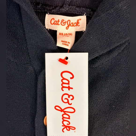 Cat & Jack Hooded Pullover Sweater Front Pocket Ribbed Hem & Wrists XS(4… - Picture 7 of 7